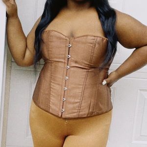 Corsets for Women Bustier Sexy Satin Lace up Overbust Corset Waist Cincher Top